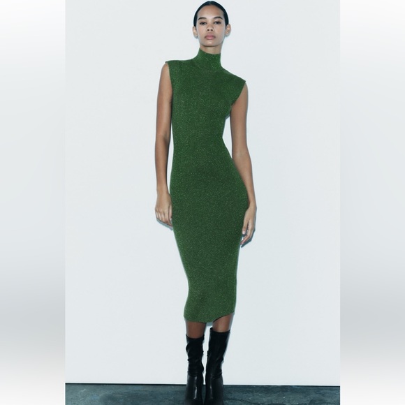 ZARA BLOGGERS FAV KNIT DRESS WITH METALLIC THREAD - Picture 4 of 13